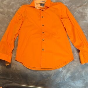 Express Men's Vibrant Orange Casual Shirt